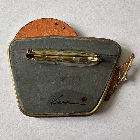 Artisan Designed Signed Antique Watch Parts Elgin Gruen Steampunk Brooch Pin - Picture 8 of 15